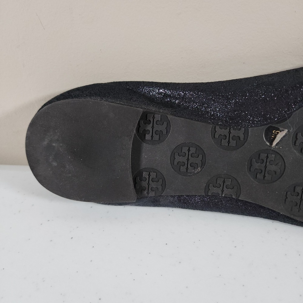 Tory Burch Minnie Travel Ballet with Logo Size 9 M Black Leather Used - Picture 13 of 16